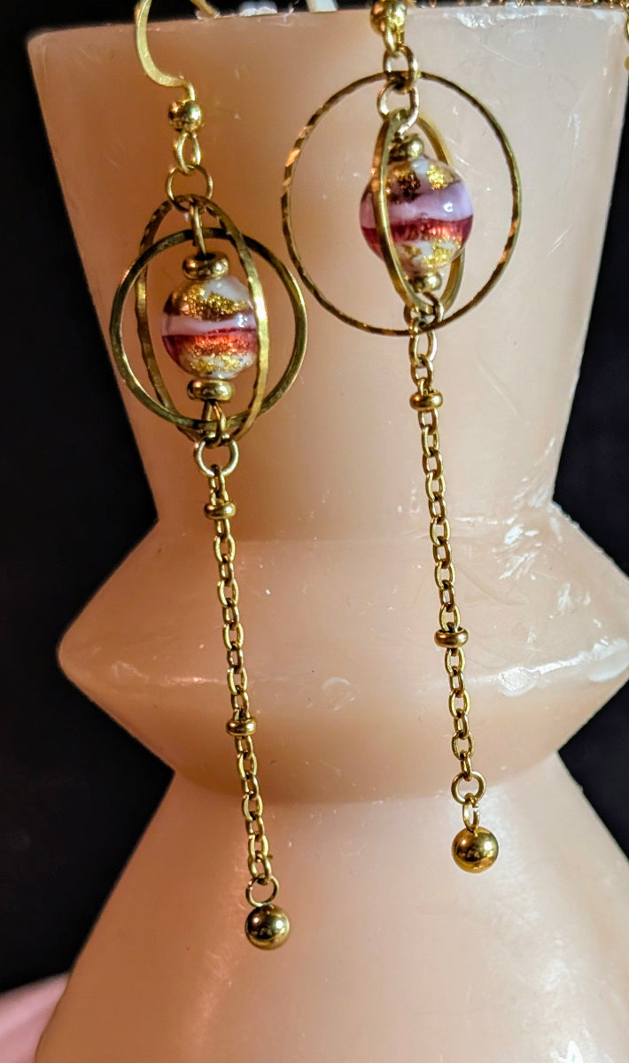 Boucles d’oreilles longues Vénézia, bijou doré élégant inspiré de l’élégance vénitienne