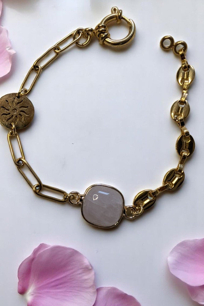 bracelet Elia et pétales de rose