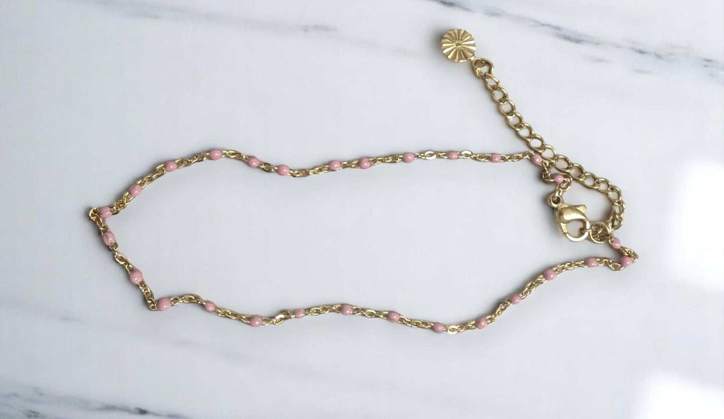 Linéa - Bracelets de cheville avec perles de résine (grand choix de coloris)