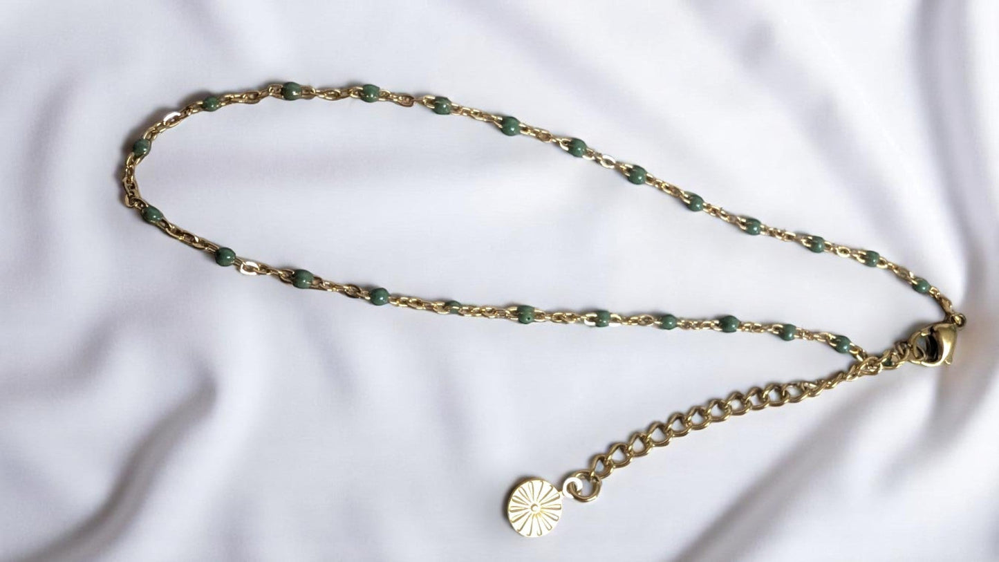 Linéa - Bracelets de cheville avec perles de résine (grand choix de coloris)