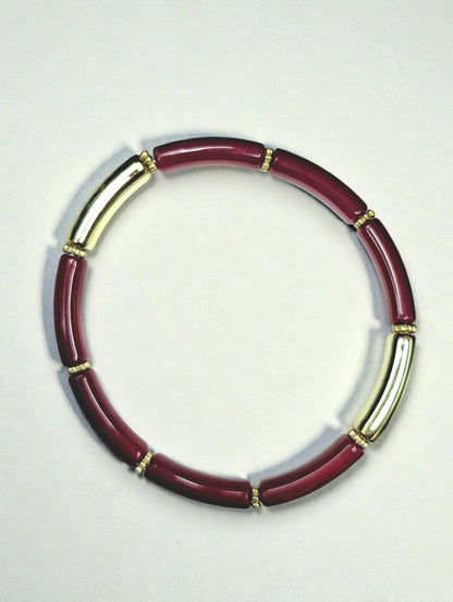 Bracelet fin en résine automne hiver – bordeaux