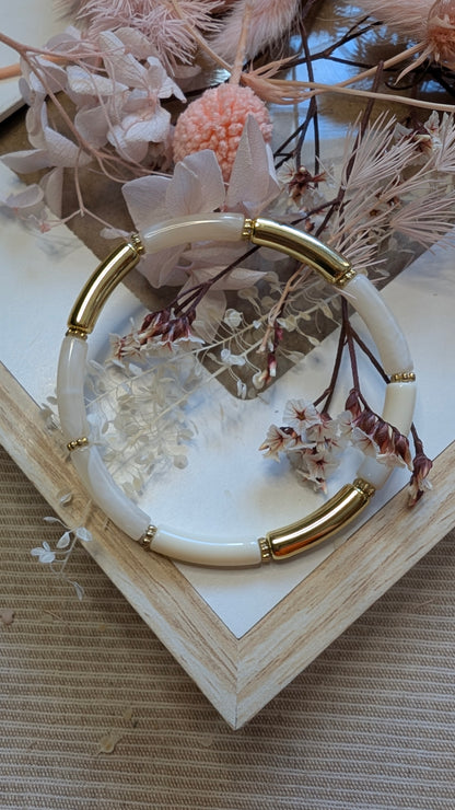 Bracelets perles fines incurvées en résine - Collection été