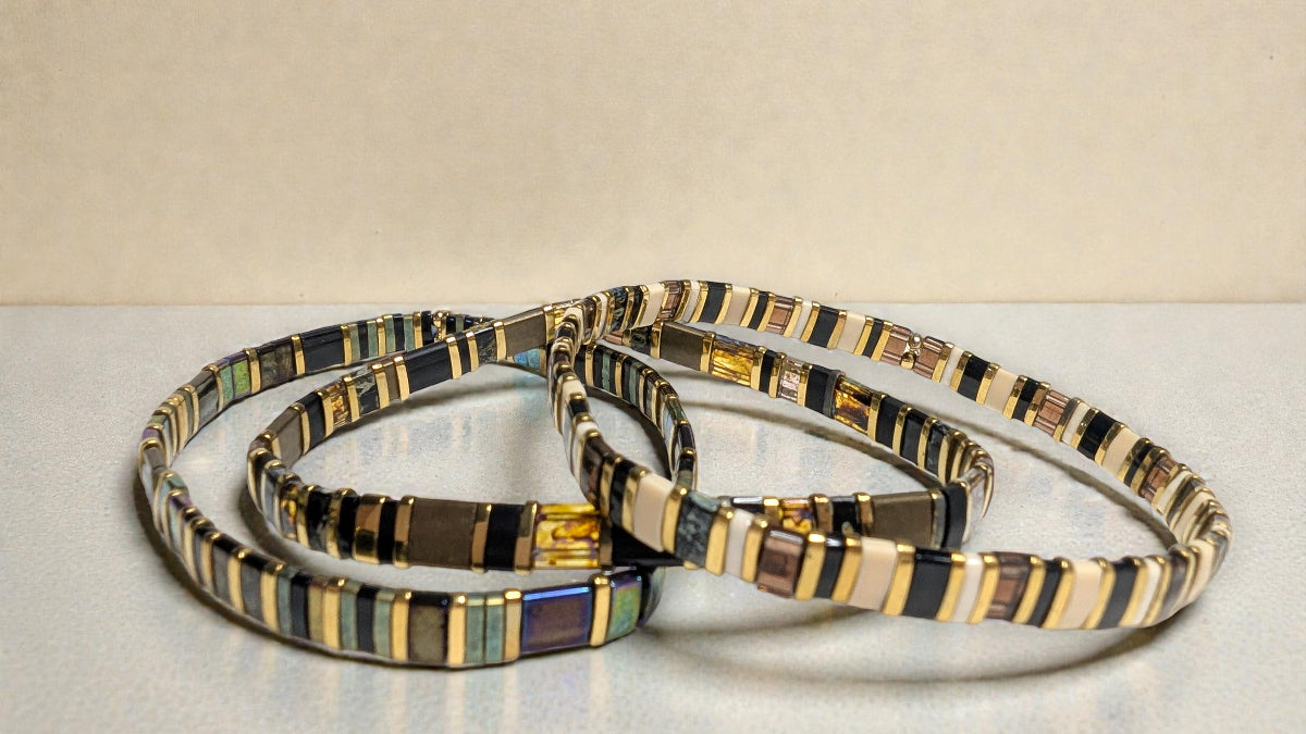 Association de 3 bracelets : Akemi, Kintsu et Soraï