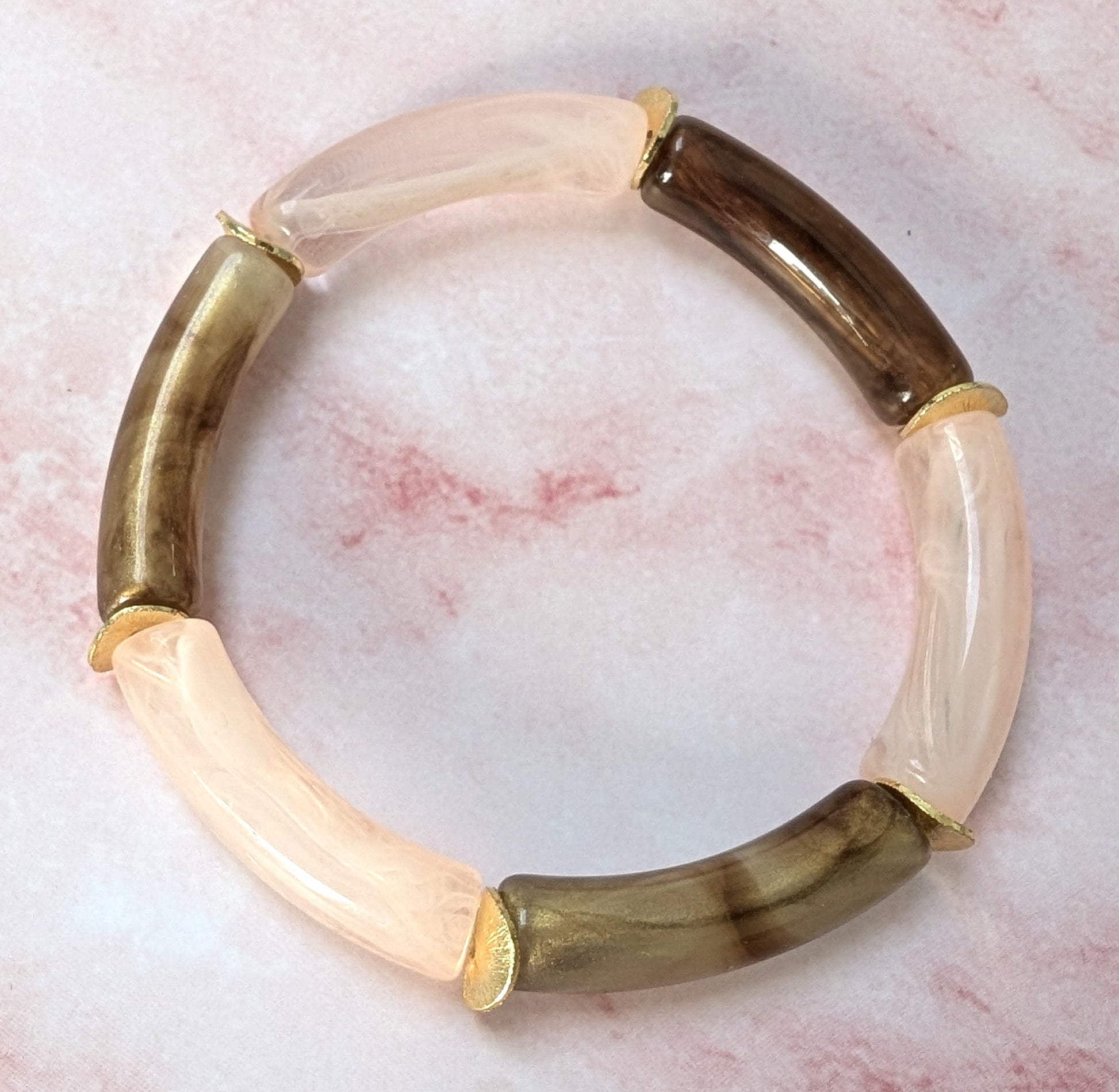 Bracelet_résine_modèle_17_bronze et écru translucide