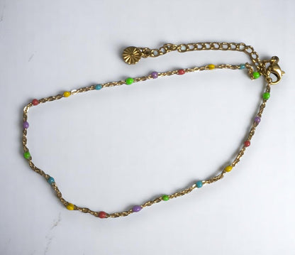Linéa - Bracelets de cheville avec perles de résine (grand choix de coloris)