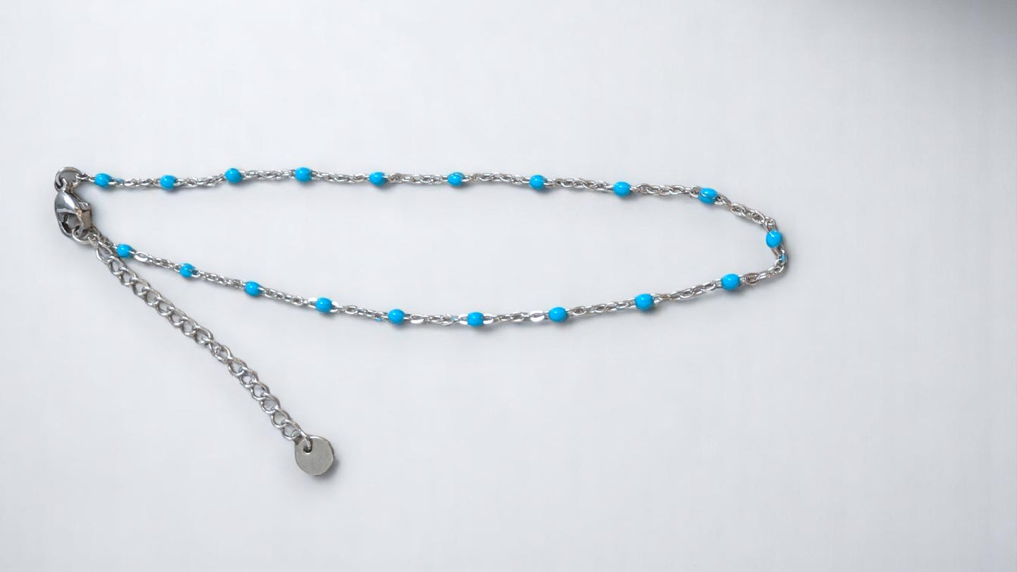 Linéa - Bracelets de cheville avec perles de résine (grand choix de coloris)