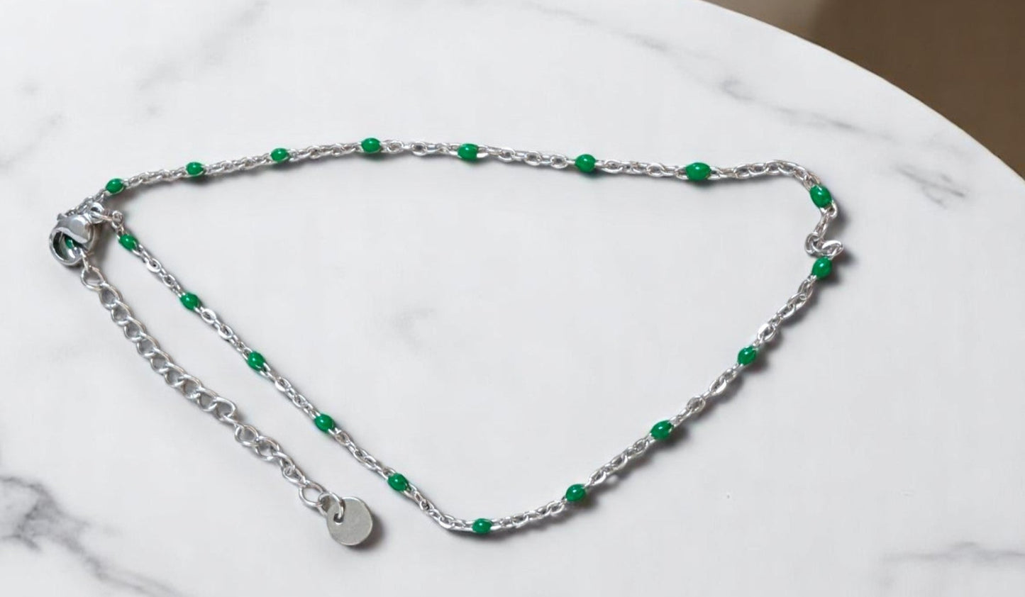 Linéa - Bracelets de cheville avec perles de résine (grand choix de coloris)