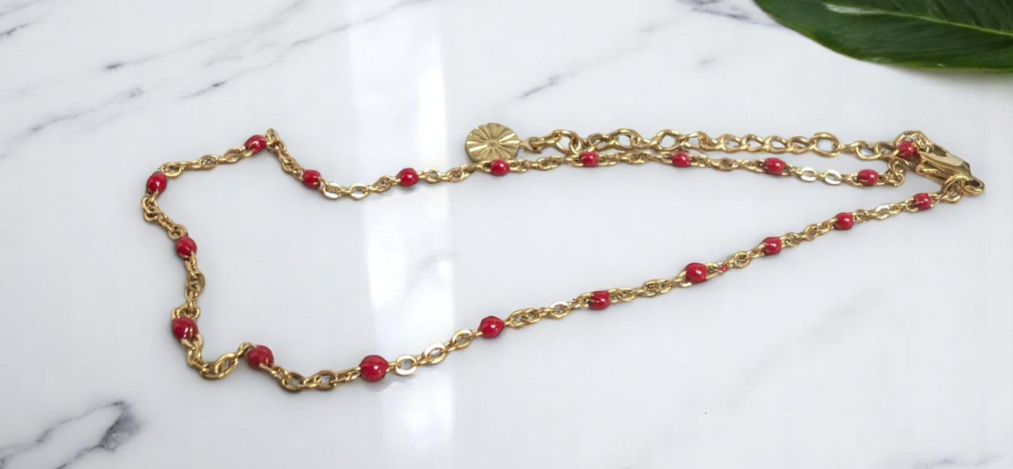 Linéa - Bracelets de cheville avec perles de résine (grand choix de coloris)